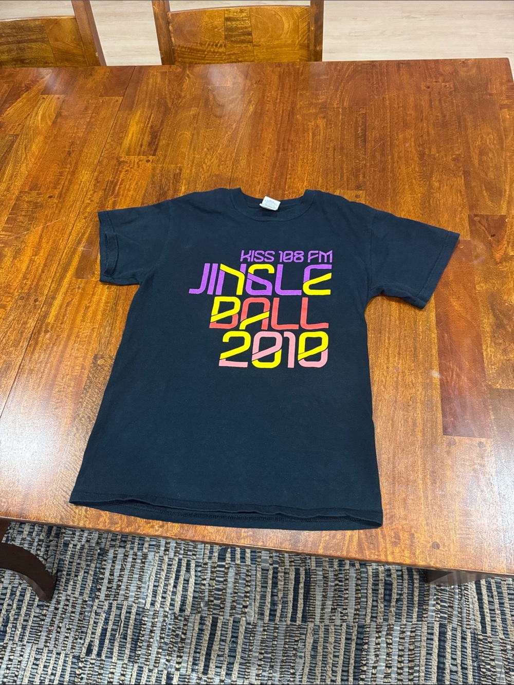 Bostons Kiss 108 FM Jingle Ball 2010 Black Graphic Tee